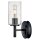 Applique métal verre hauteur 26,2 cm noir E27 GRACIA