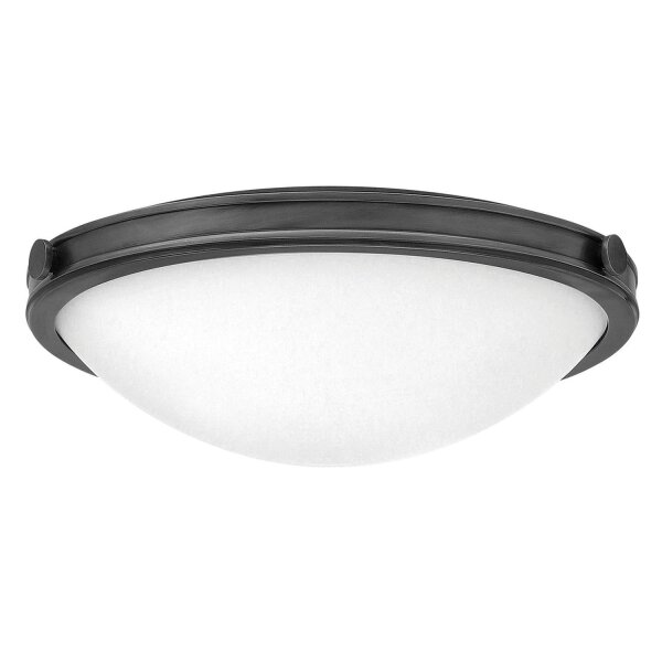 Plafonnier rond Ø 48,3 cm Noir Blanc Métal Verre