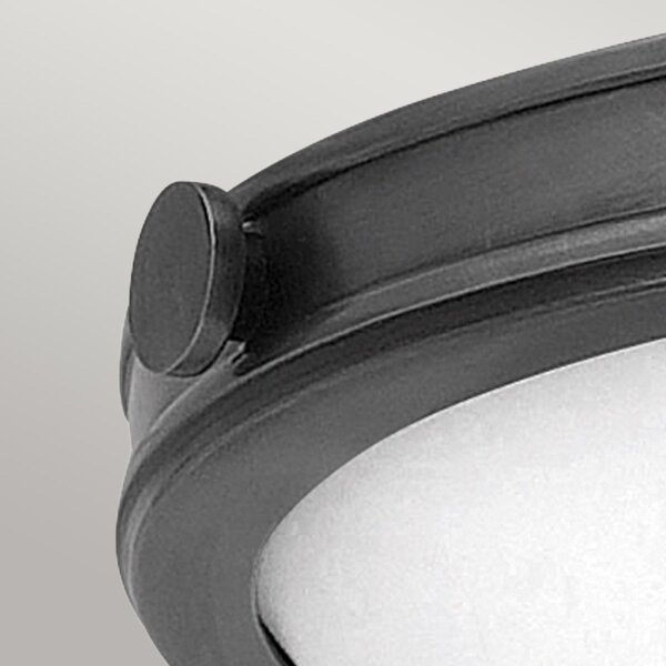 Plafonnier rond Ø 48,3 cm Noir Blanc Métal Verre