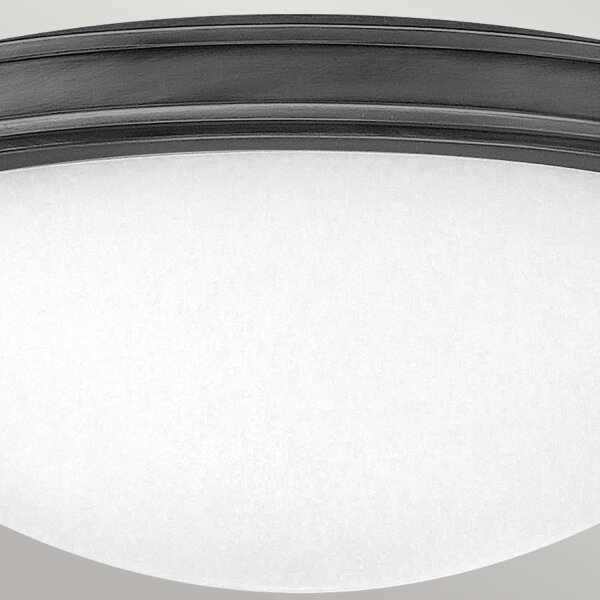 Plafonnier rond Ø 48,3 cm Noir Blanc Métal Verre