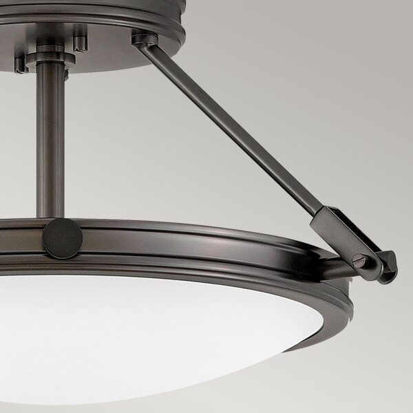 Lampe de plafonnier ronde métal verre Ø 42 cm noir blanc 3x E14