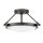 Lampe de plafonnier ronde métal verre Ø 42 cm noir blanc 3x E14