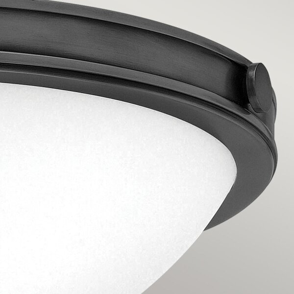 Lampe de plafonnier métal verre D : 34,6 cm rond 2x E27