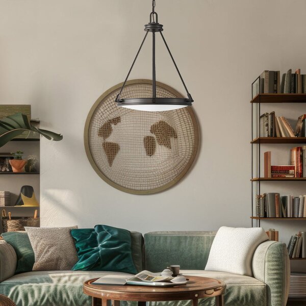 Lampe à suspendre métal verre Ø 54,3 cm H : max. 377 cm 4x E14
