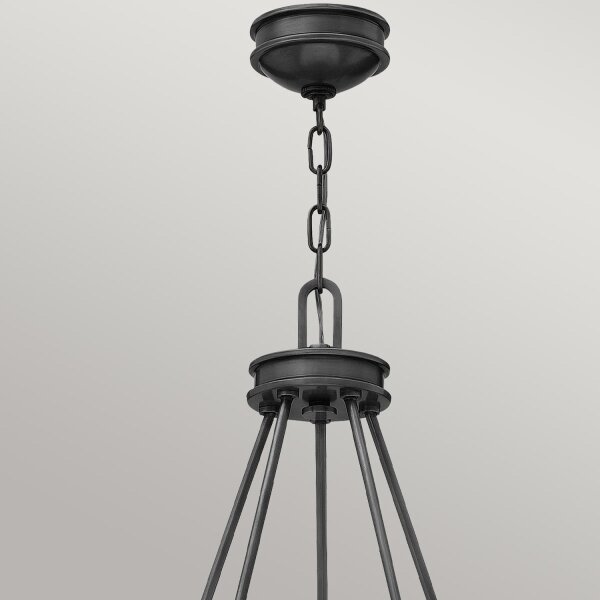 Lustre avec abat-jour D : 68,5 cm rond noir métal verre