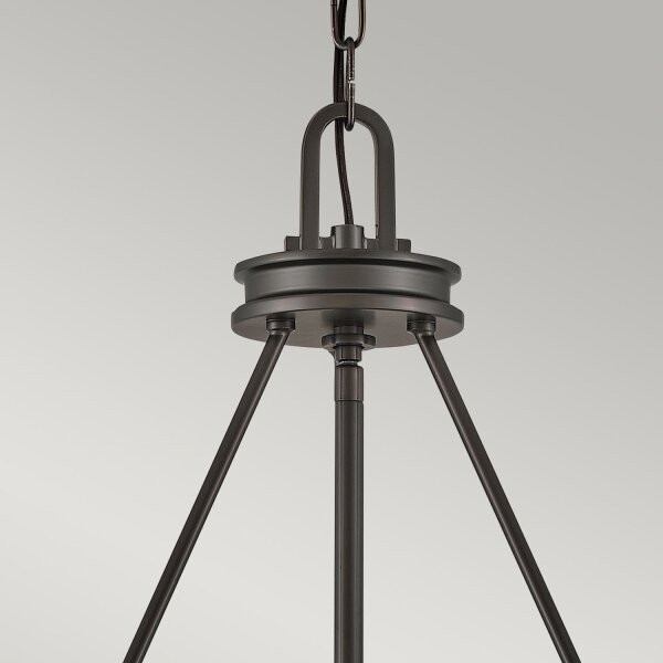 Lustre avec abat-jour D : 68,5 cm rond noir métal verre