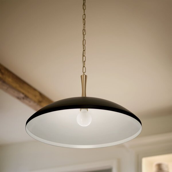 Lampe à suspendre métal E27 Ø 50,8 cm en bronze noir