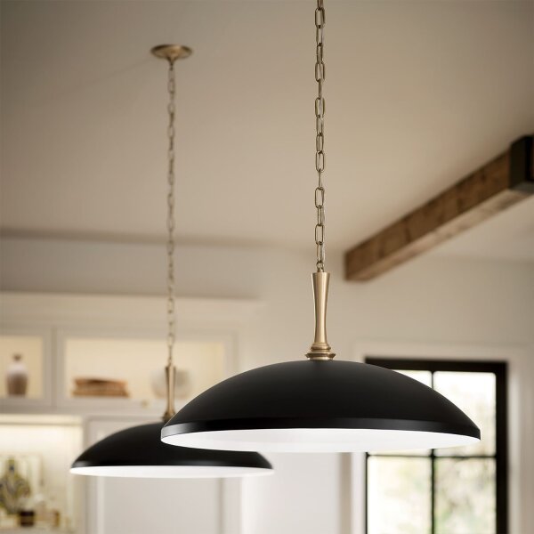 Lampe à suspendre métal E27 Ø 50,8 cm en bronze noir