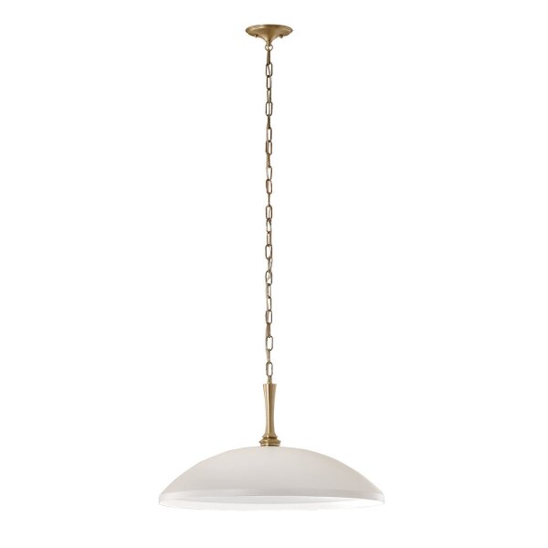Suspension ronde Ø 50,8 cm métal E27 vintage blanc bronze