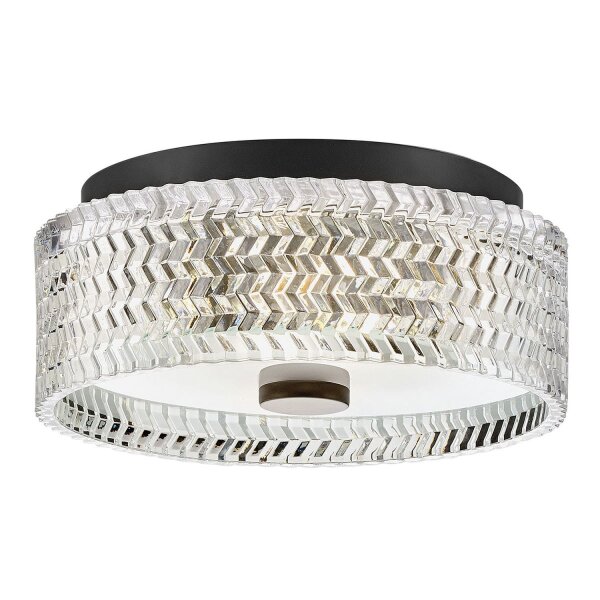 Plafonnier cristal rond Ø 30,5 cm noir E27 anti-éblouissement
