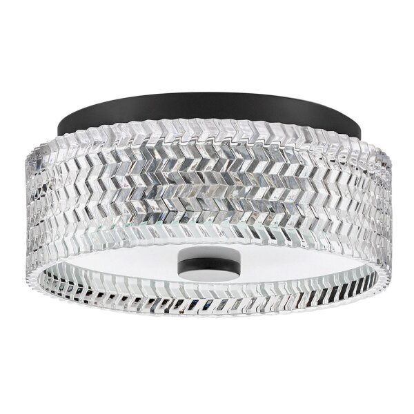Plafonnier cristal rond Ø 30,5 cm noir E27 anti-éblouissement