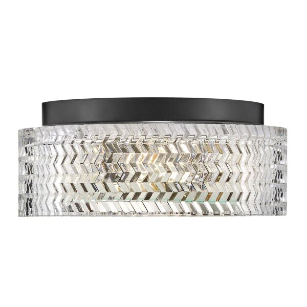 Plafonnier cristal rond Ø 30,5 cm noir E27 anti-éblouissement