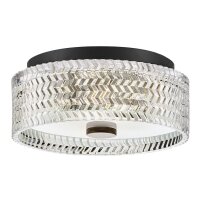 Plafonnier cristal rond Ø 30,5 cm noir E27...