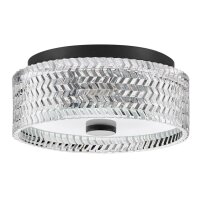 Plafonnier cristal rond Ø 30,5 cm noir E27...