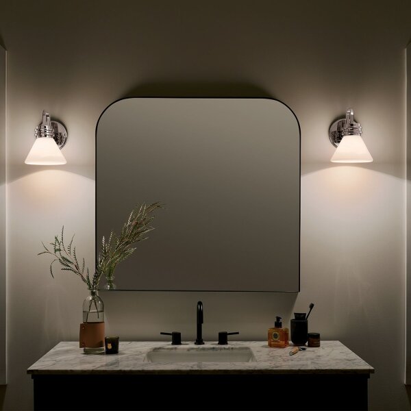 Applique salle de bain chrome avec LED G9 IP44 3000 K verre métal