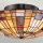Lampe de plafonnier style Tiffany ronde Ø 40,7 cm métal verre 2x E27