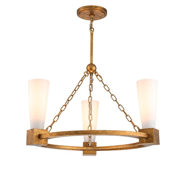Lustre Ring Métal Verre L : 66 cm H : max. 188 cm 3x E27