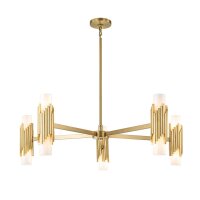 Lustre métal verre E14 L : 106,7 cm en laiton...