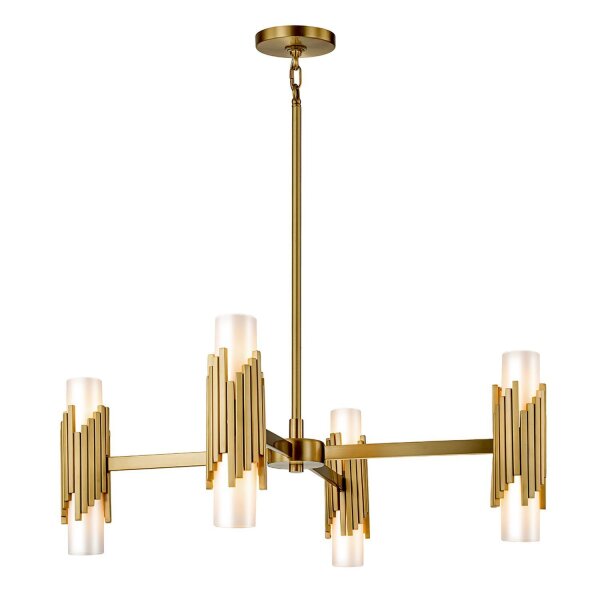 Lustre métal verre 83,8 cm large Moderne réglable