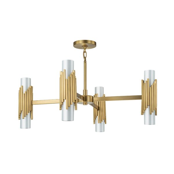 Lustre métal verre 83,8 cm large Moderne réglable