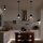 Lampe dintérieur 3 en 1 mur plafond suspension noir métal verre