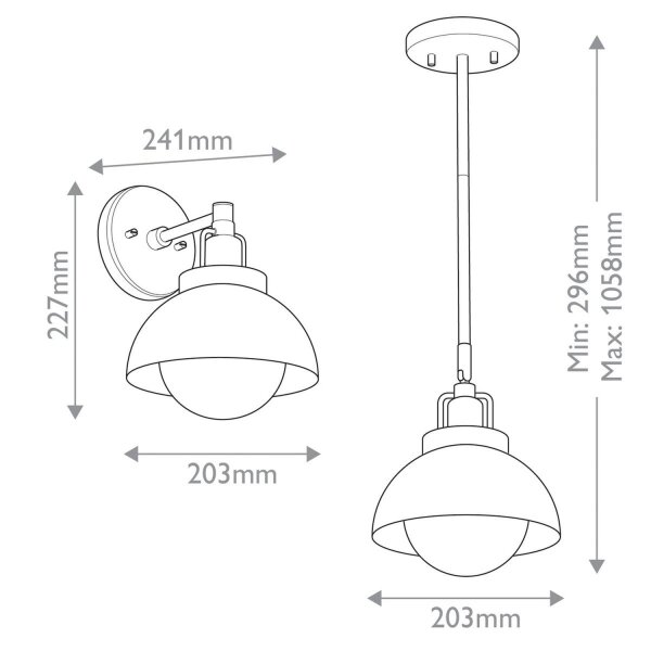 Lampe dintérieur 3 en 1 mur plafond suspension métal verre en bronze