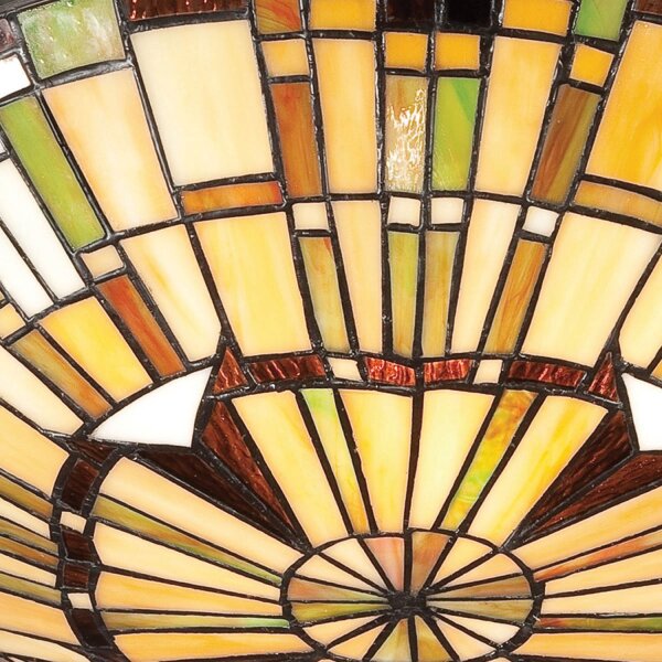 Plafonnier style Tiffany verre coloré Ø 42 cm rond 2x E27