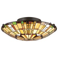 Plafonnier style Tiffany verre coloré Ø 42...