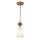 Suspension verre métal Ø 18,4 cm E27 or antique blanc