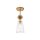 Lampe à suspendre verre métal L : 18,4 cm E14 réglable or antique