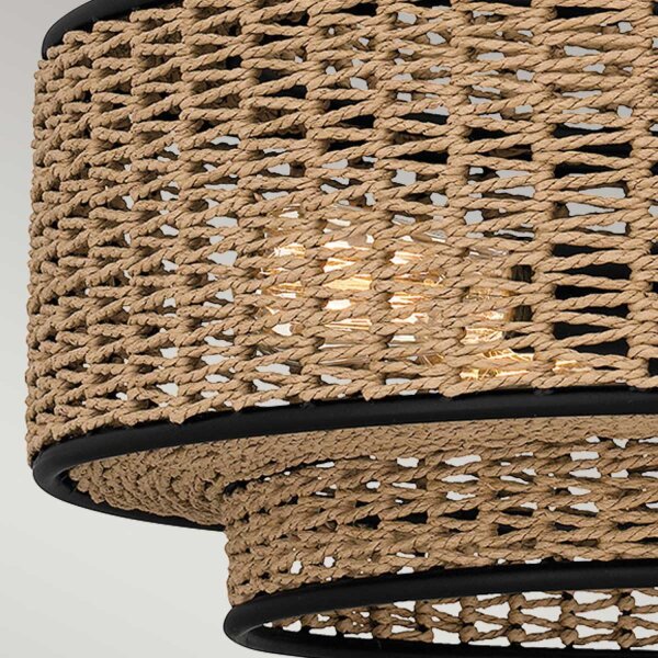 Suspension corde métal D : 50,8 cm H : max. 233,3 cm Boho