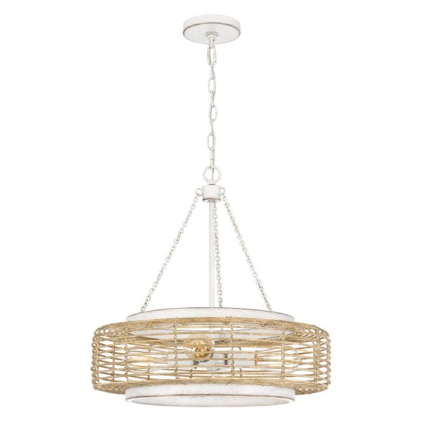 Suspension verre corde métal E27 D : 50,4 cm rond 4x E27