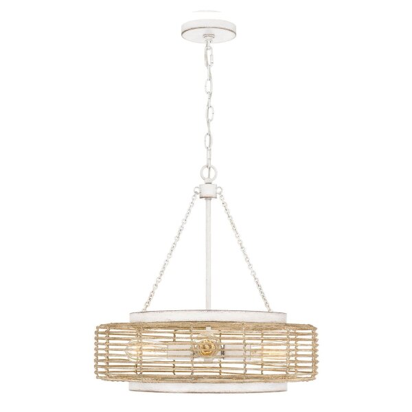 Suspension verre corde métal E27 D : 50,4 cm rond 4x E27