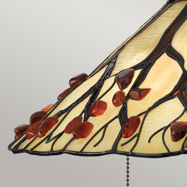 Lampe de table métal verre 62,9 cm style Tiffany 2x E27 artisanale