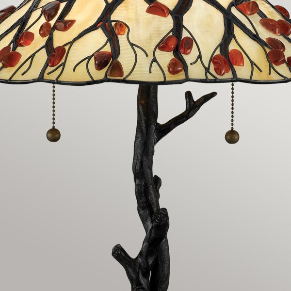Lampe de table métal verre 62,9 cm style Tiffany 2x E27 artisanale