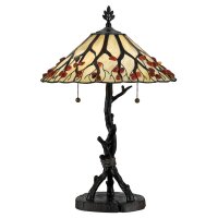 Lampe de table métal verre 62,9 cm style Tiffany...