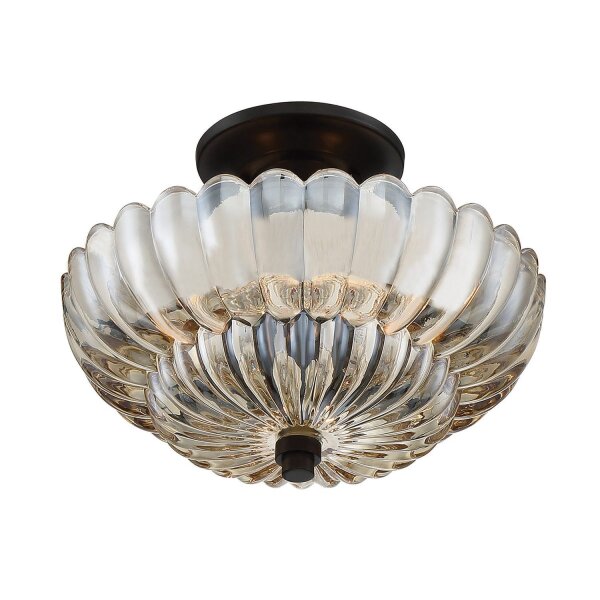 Lampe de plafonnier verre fumé D : 29,7 cm E14 3-flamme