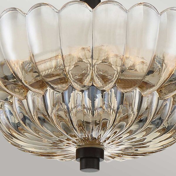 Lampe de plafonnier verre fumé D : 29,7 cm E14 3-flamme