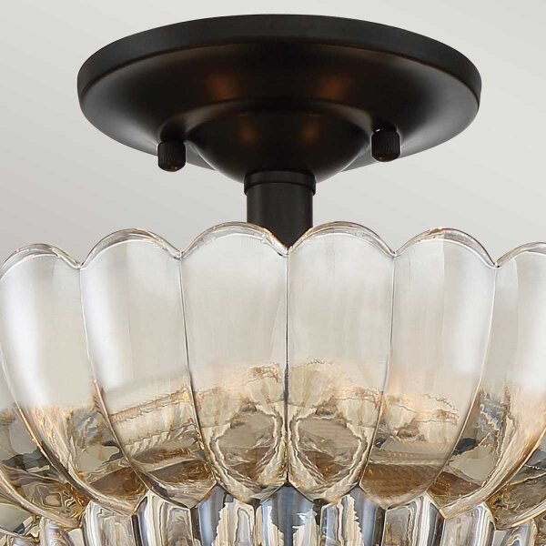 Lampe de plafonnier verre fumé D : 29,7 cm E14 3-flamme