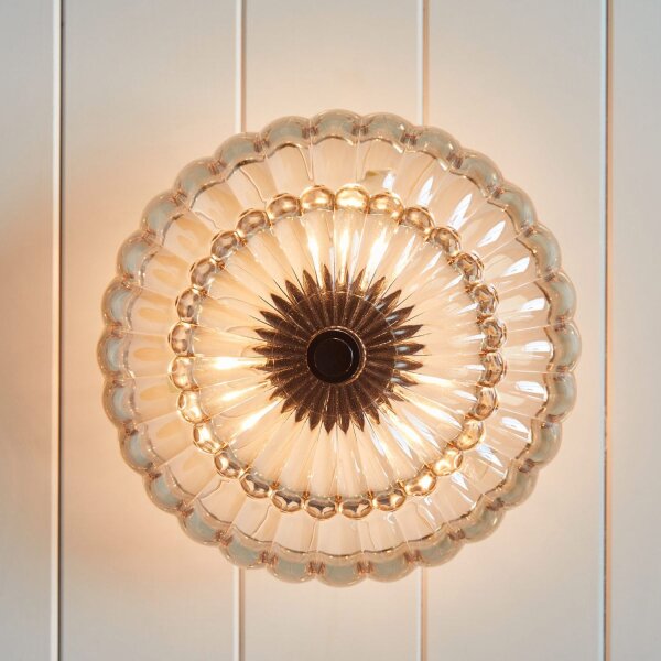 Lampe de plafonnier verre fumé D : 29,7 cm E14 3-flamme
