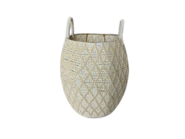 Panier de transport tressé H : 49 cm Fibre naturelle pièce unique Travail manuel