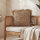 Coussin décoratif avec franges dalgues marines L : 40 cm pièce unique travail manuel