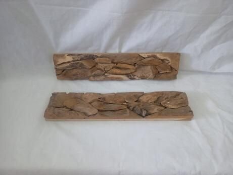 Décoration murale en bois de teck L : 60 cm Travail manuel unique