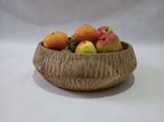 Bol en teck bois 25 x 27 x 9 cm pièce unique travail manuel