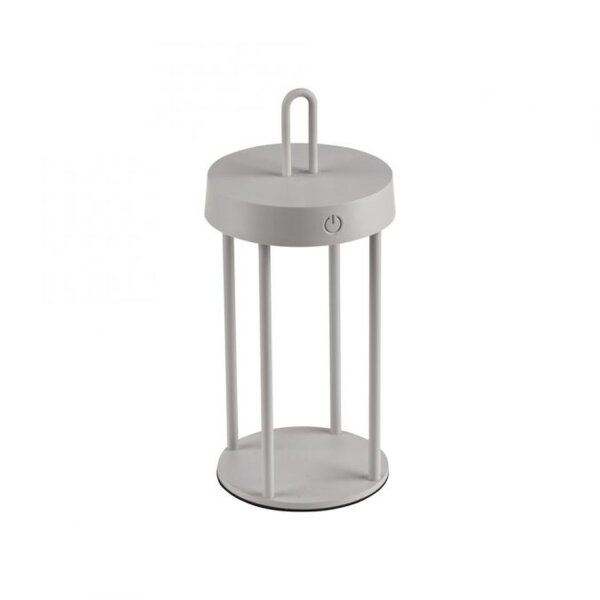 Lampe de table LED rechargeable Aluminium dimmable IP44 2 W Greige
