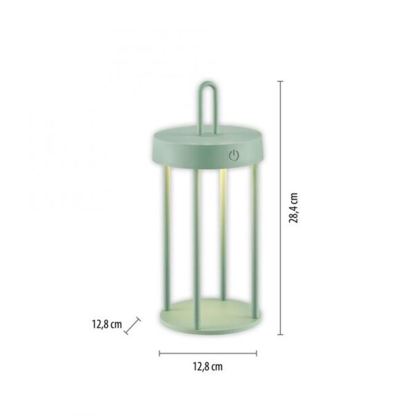 Lampe de table LED rechargeable Aluminium dimmable IP44 2 W Vert