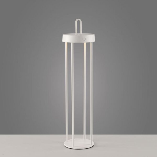 Lampe de table LED rechargeable métal dimmable IP44 2700 K blanc