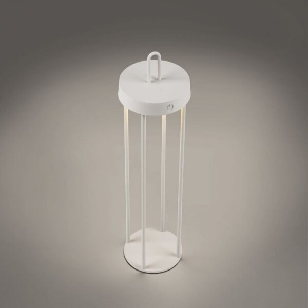 Lampe de table LED rechargeable métal dimmable IP44 2700 K blanc