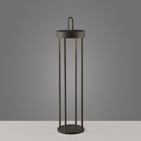 Lampe de table LED rechargeable métal dimmable IP44 2 W noir