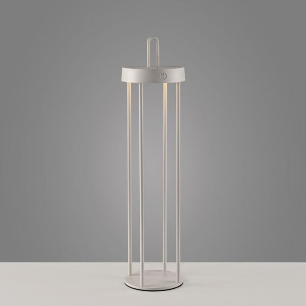 Lampe de table LED rechargeable métal dimmable IP44 2700 K Greige